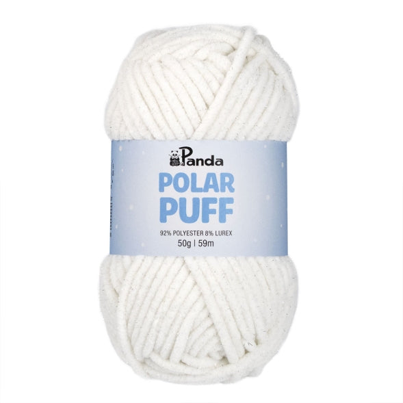 Panda Polar Puff Yarn – Soft Sparkly Chenille (50g)