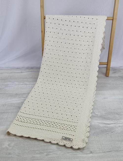 Vintage Pattern - Australian 8 ply Cotton Baby Blanket - Jacaranda Country Crafts