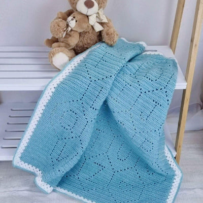 Handmade Hexie ABC Baby Blanket Newborn Gift- Soft Premium Acrylic - Jacaranda Country Crafts