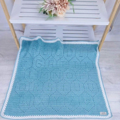 Handmade Hexie ABC Baby Blanket Newborn Gift- Soft Premium Acrylic - Jacaranda Country Crafts