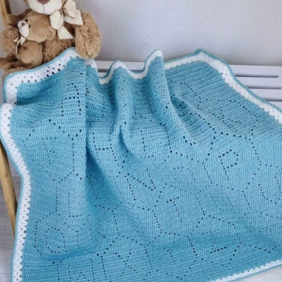 Handmade Hexie ABC Baby Blanket Newborn Gift- Soft Premium Acrylic - Jacaranda Country Crafts