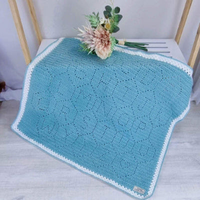 Handmade Hexie ABC Baby Blanket Newborn Gift- Soft Premium Acrylic - Jacaranda Country Crafts