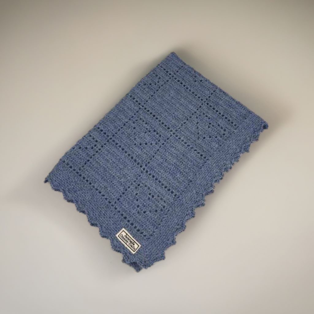 Little Hearts Baby Blanket Alpaca Wool - Jacaranda Country Crafts