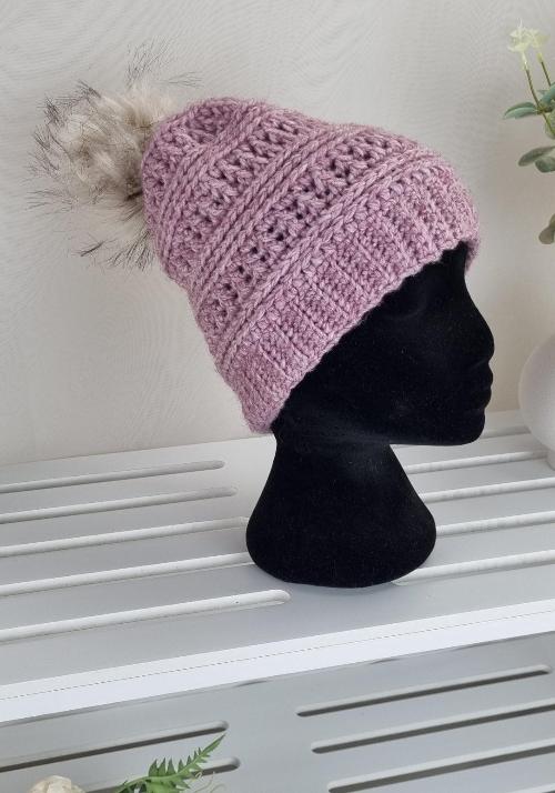 Ladies Aria Pink Beanie Handmade Gift - Jacaranda Country Crafts