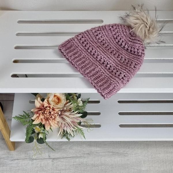 Ladies Aria Pink Beanie Handmade Gift - Jacaranda Country Crafts