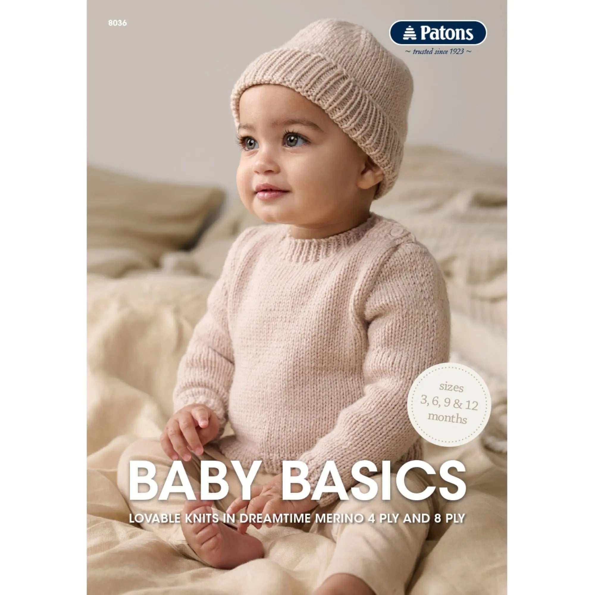 Baby Basics Pattern 8036 – Baby Cardigans, Jumpers & Hats Knitting Pattern