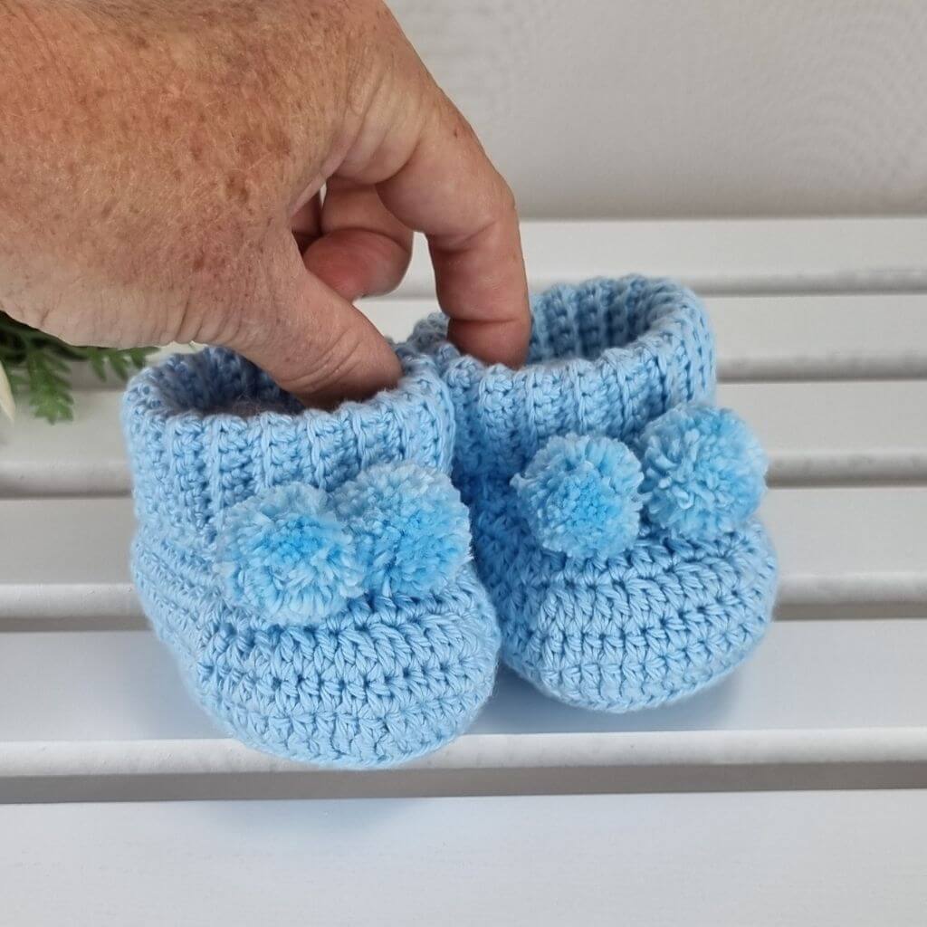 Cotton Baby Booties Newborn Gift, Soft, Sustainable, Gender Reveal Pink Blue - Jacaranda Country Crafts