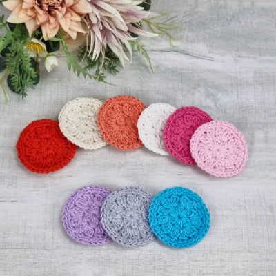 Eco-Friendly Crochet Facial Scrub, Make-Up Remover Pads, Reusable Face Scrubs Pk 2 - Jacaranda Country Crafts