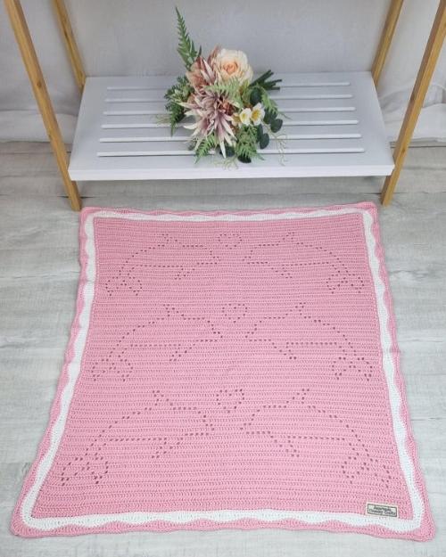 Dolphin Love Baby Blanket Australian Cotton - Jacaranda Country Crafts