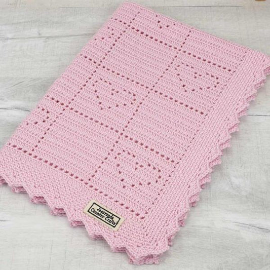 Little Hearts Australian Luxury Wool Baby Blanket - Jacaranda Country Crafts