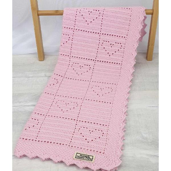 Little Hearts Australian Luxury Wool Baby Blanket - Jacaranda Country Crafts