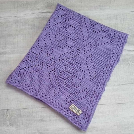 Painted Flowers Ladies Australian Luxury Wool Blanket - Jacaranda Country Crafts