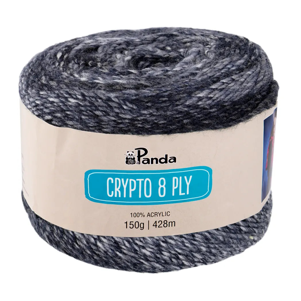 Panda Crypto 8 Ply Yarn – Colourful Acrylic Cake Yarn (150g)