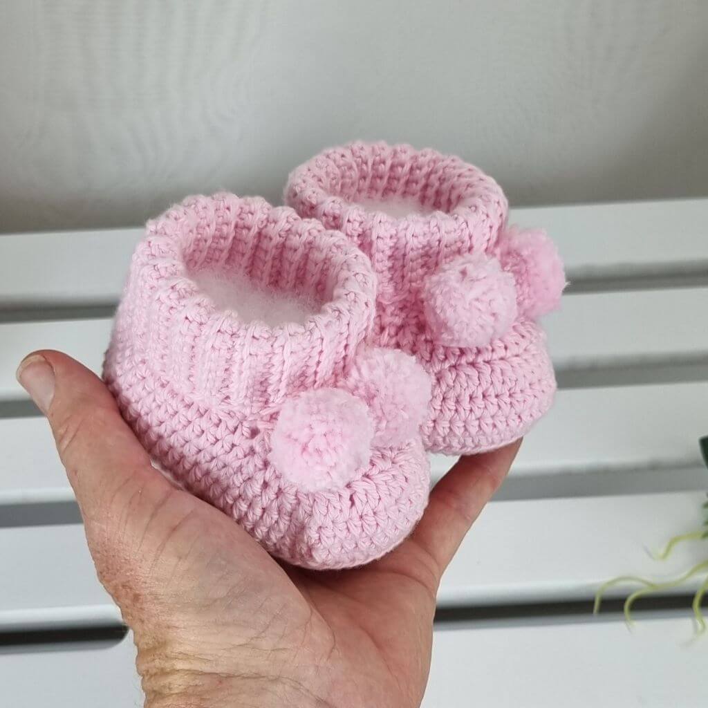 Cotton Baby Booties Newborn Gift, Soft, Sustainable, Gender Reveal Pink Blue - Jacaranda Country Crafts