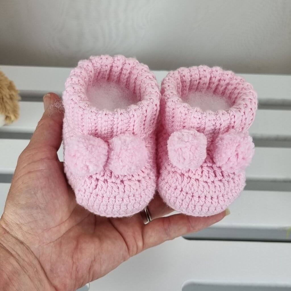 Cotton Baby Booties Newborn Gift, Soft, Sustainable, Gender Reveal Pink Blue - Jacaranda Country Crafts