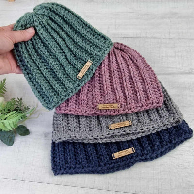 Australian Wool Ribbed Beanie Soft and Cosy Handmade
