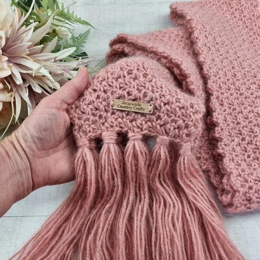 Soft and Warm Alpaca Pink Scarf