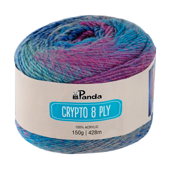 Panda Crypto 8 Ply Yarn – Colourful Acrylic Cake Yarn (150g)