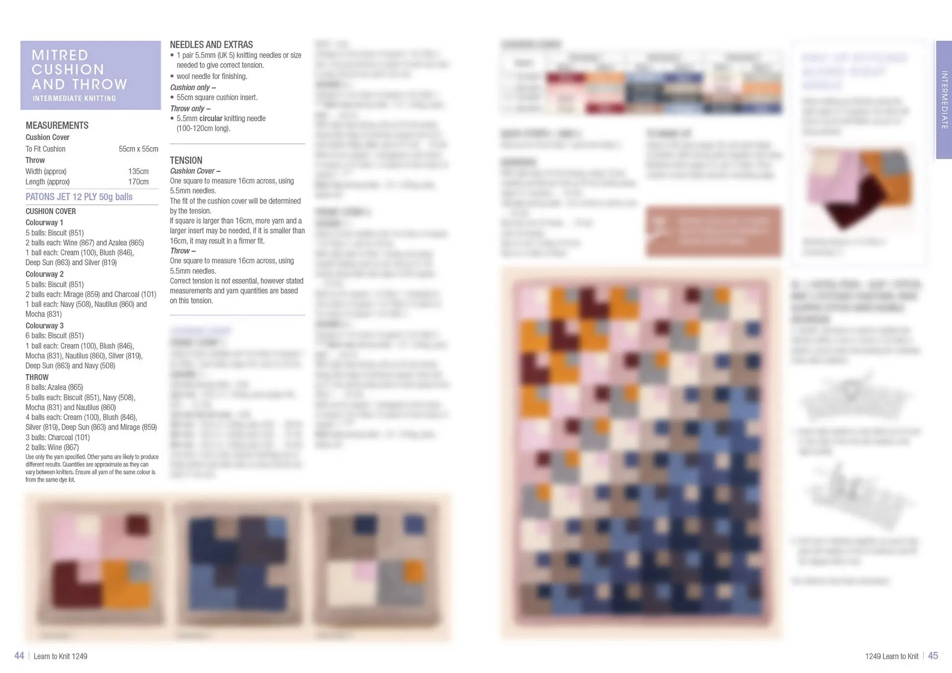 Learn to Knit Book 1249 | Printed Patterns Beginner Knitting Guide & Projects