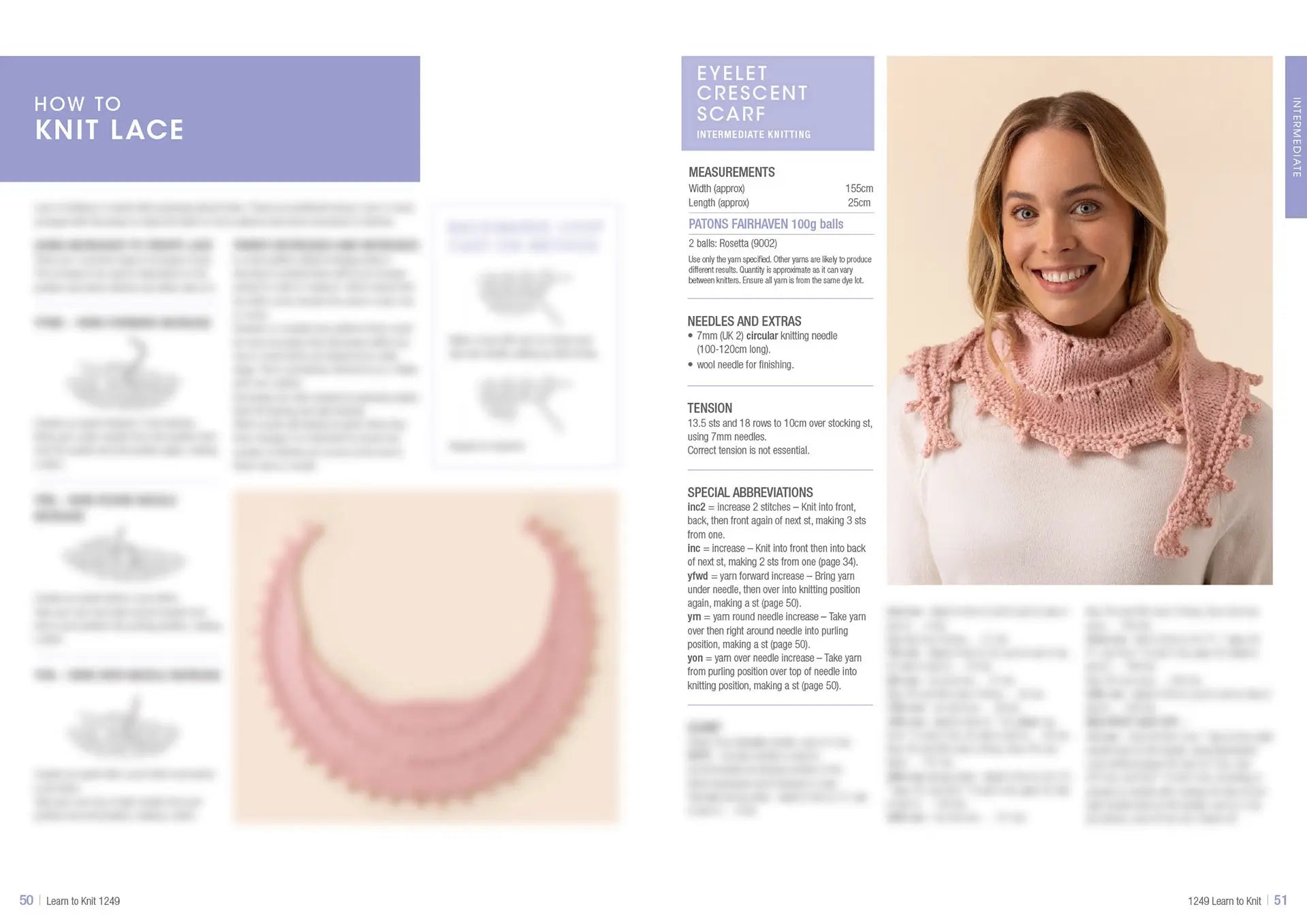 Learn to Knit Book 1249 | Printed Patterns Beginner Knitting Guide & Projects