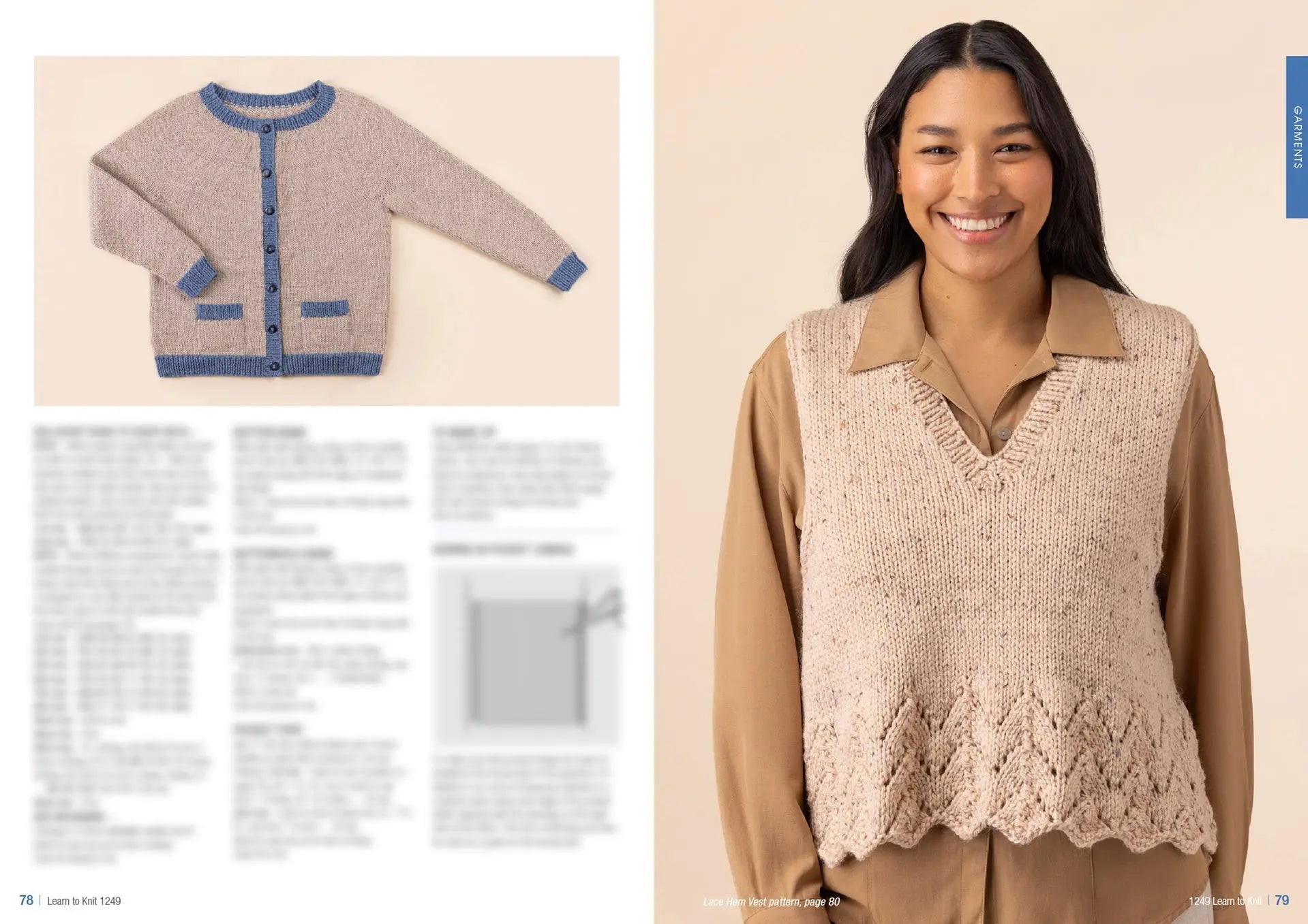 Learn to Knit Book 1249 | Printed Patterns Beginner Knitting Guide & Projects