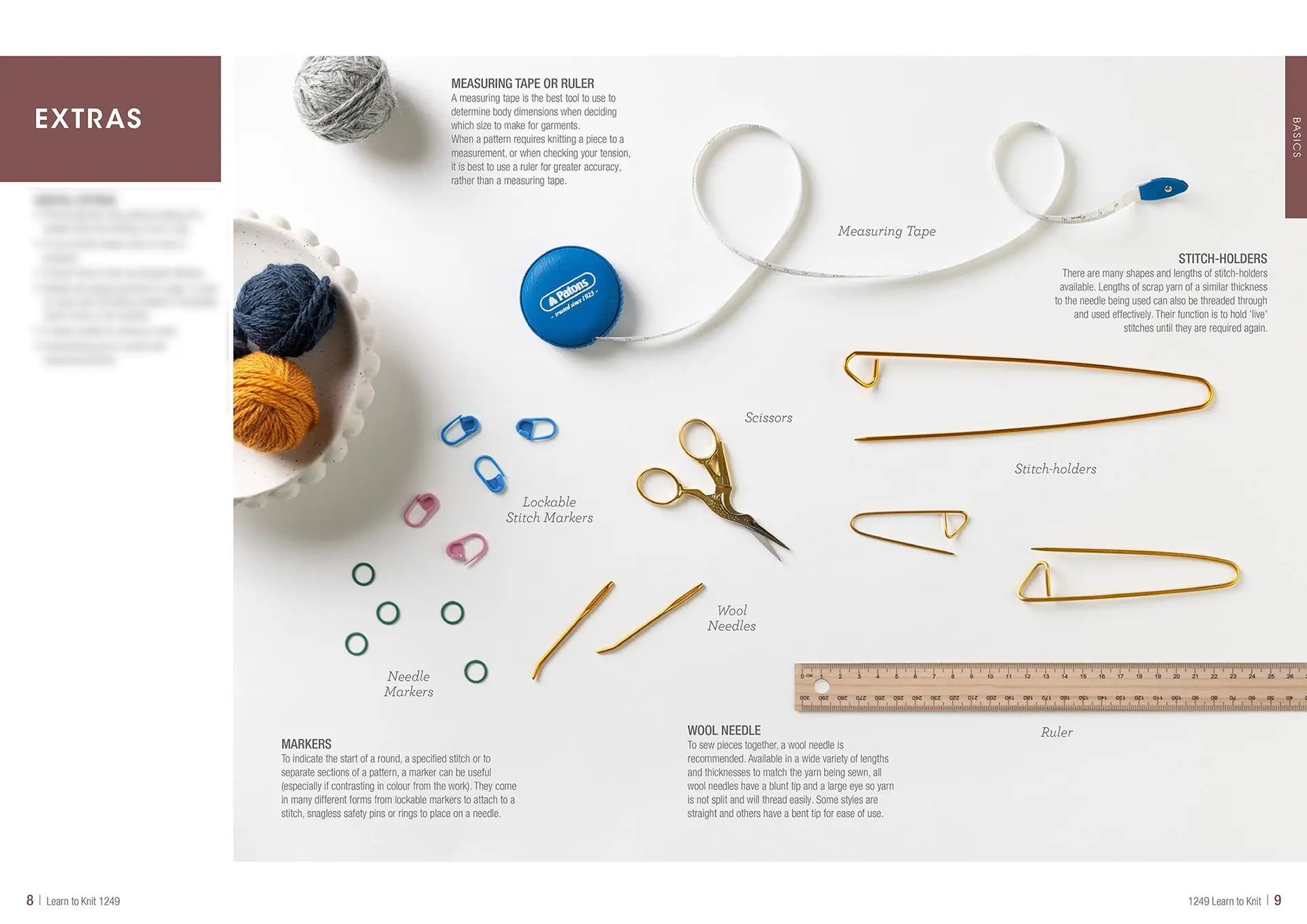Learn to Knit Book 1249 | Printed Patterns Beginner Knitting Guide & Projects