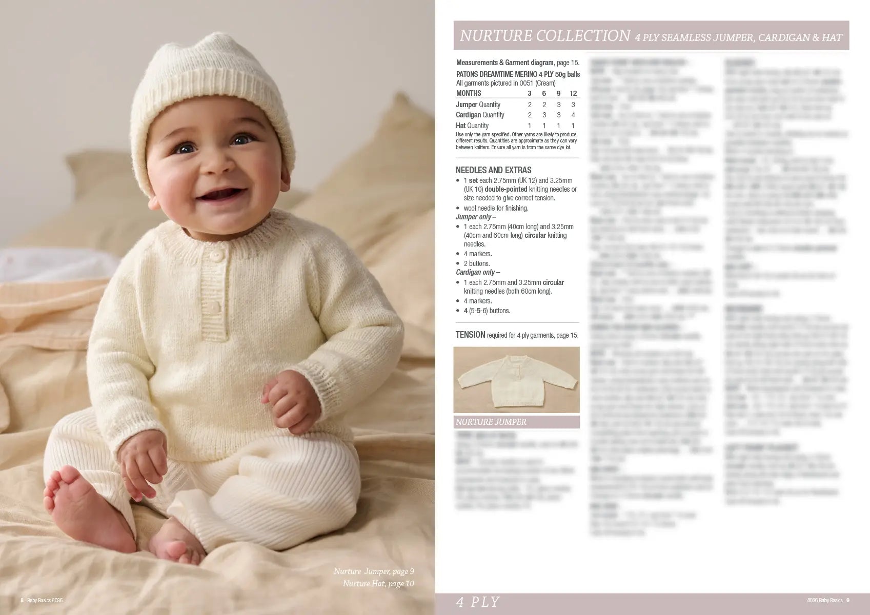 Baby Basics Pattern 8036 – Baby Cardigans, Jumpers & Hats Knitting Pattern
