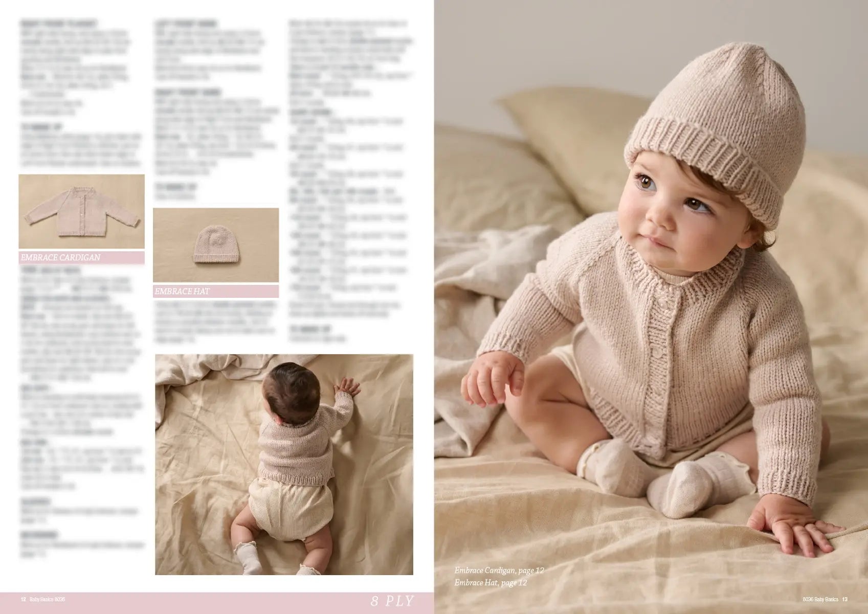 Baby Basics Pattern 8036 – Baby Cardigans, Jumpers & Hats Knitting Pattern