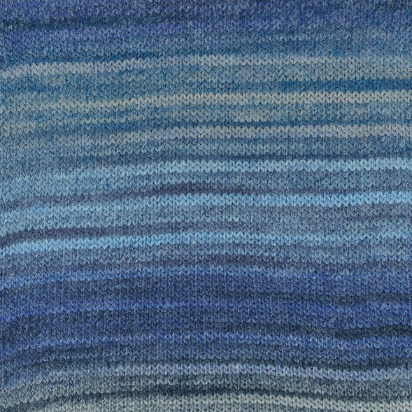 Textured blue fabric with horizontal stripes