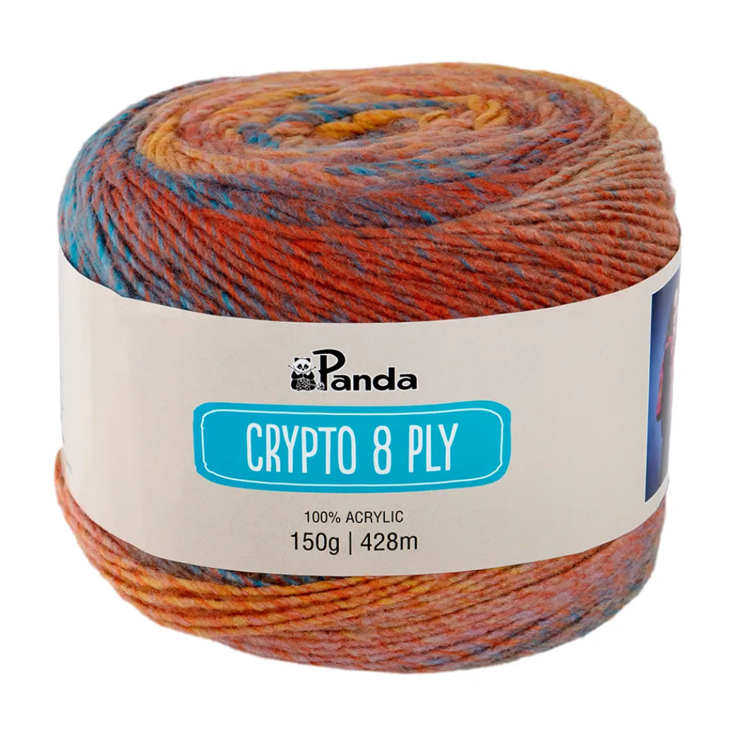 Panda Crypto 8 Ply Yarn – Colourful Acrylic Cake Yarn (150g)