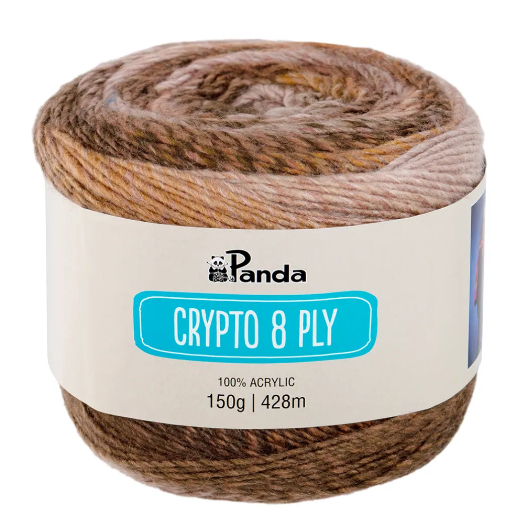 Panda Crypto 8 Ply Yarn – Colourful Acrylic Cake Yarn (150g)