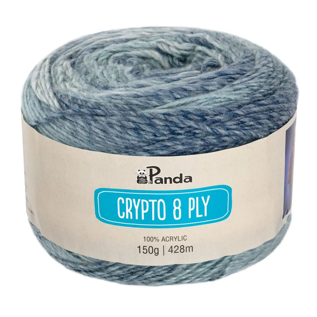 Panda Crypto 8 Ply Yarn – Colourful Acrylic Cake Yarn (150g)