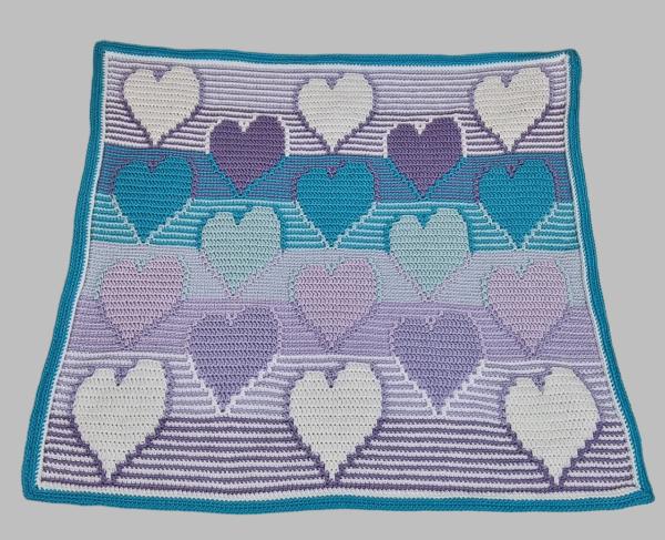 Wonky Hearts Acrylic Knee Rug Blanket