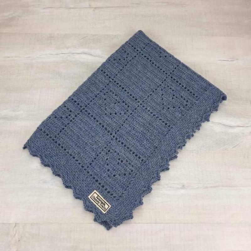 Little Hearts Baby Blanket Alpaca Wool - Jacaranda Country Crafts