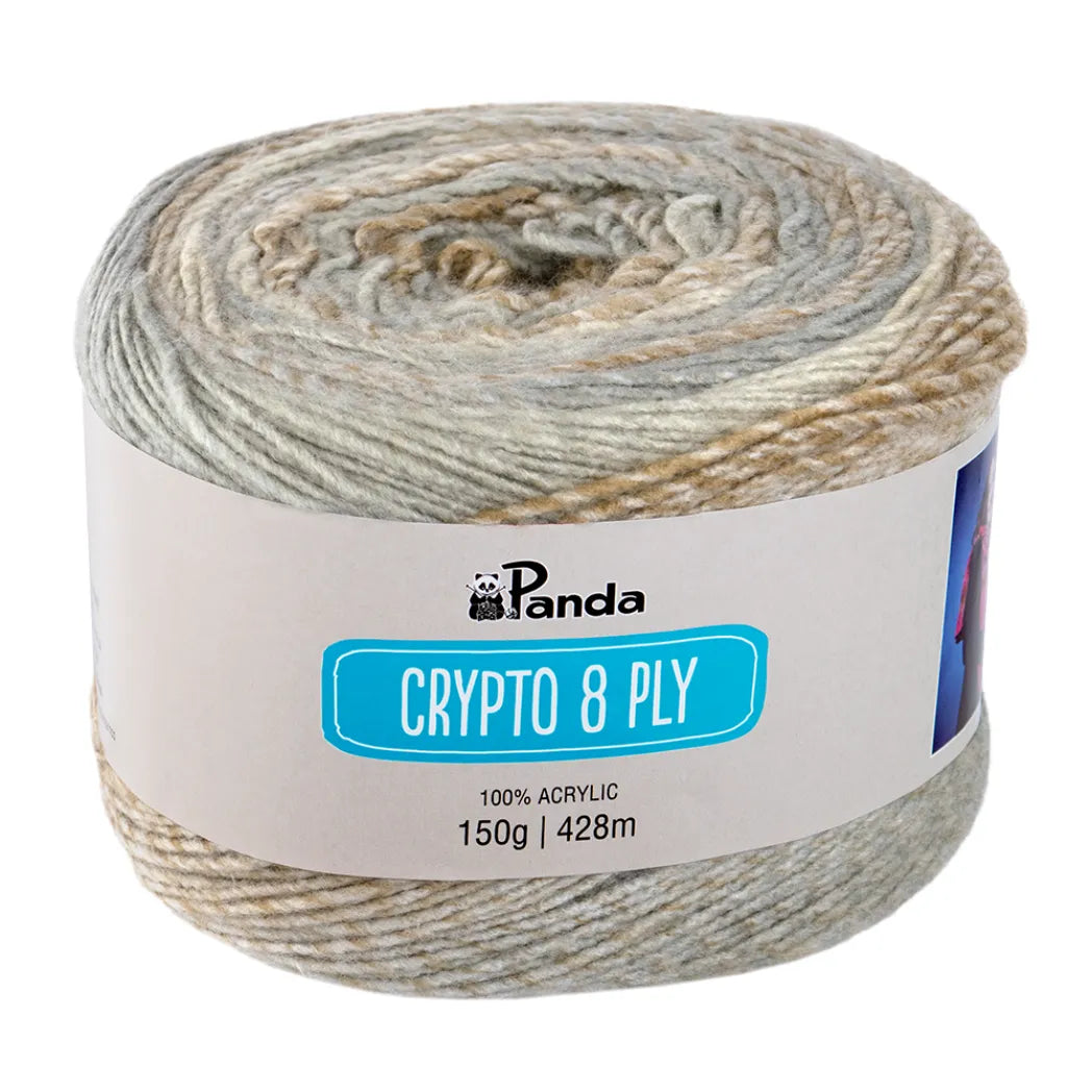 Panda Crypto 8 Ply Yarn – Colourful Acrylic Cake Yarn (150g)
