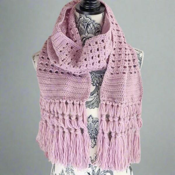 Merino Wool Scarf Vintage Pattern - Jacaranda Country Crafts