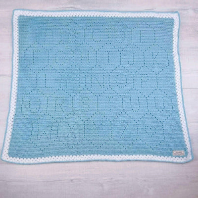 Handmade Hexie ABC Baby Blanket Newborn Gift- Soft Premium Acrylic - Jacaranda Country Crafts