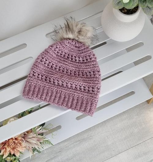 Ladies Aria Pink Beanie - In Stock - Jacaranda Country Crafts