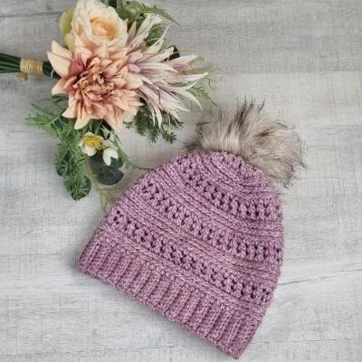 Ladies Aria Pink Beanie - In Stock - Jacaranda Country Crafts