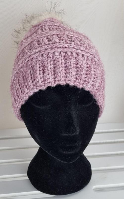 Ladies Aria Pink Beanie - In Stock - Jacaranda Country Crafts