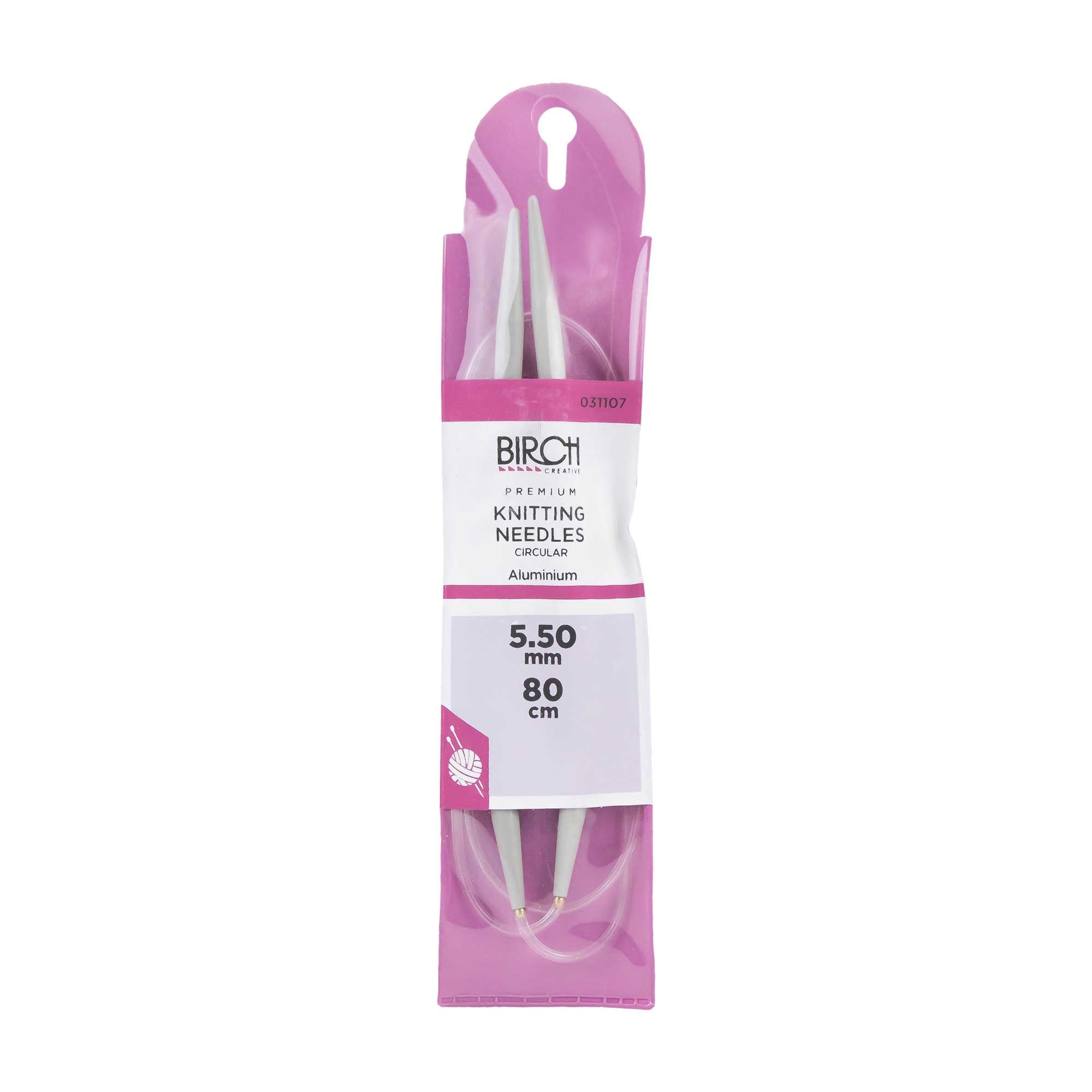 Birch Circular Knitting Needles 80cm – Smooth Flexible Needles for Knitting
