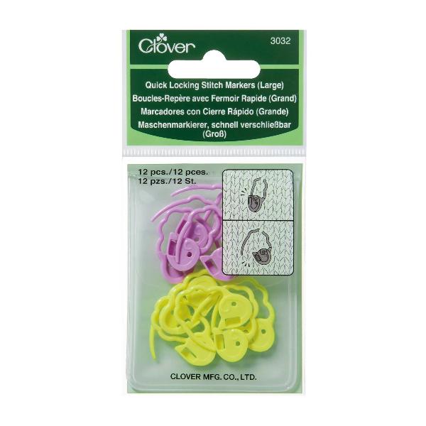 Clover Quick Locking Stitch Markers Large 3032 - Jacaranda Country Crafts