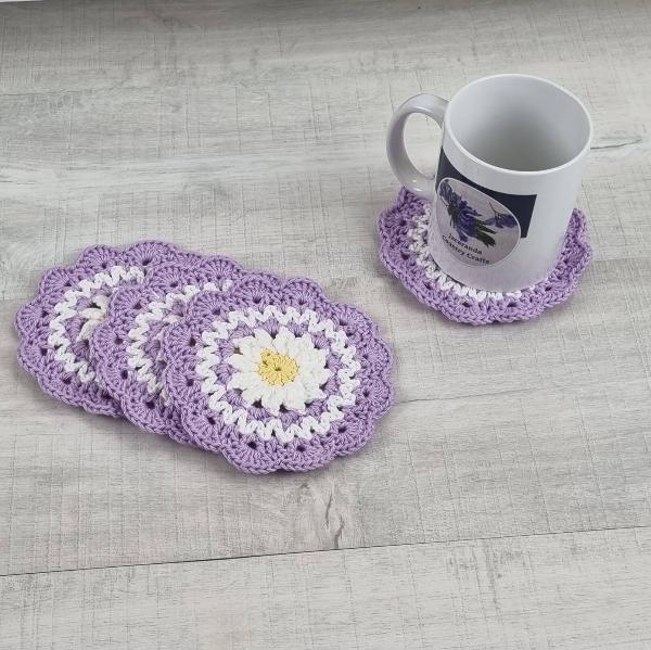 Handmade Cotton Daisy Coaster Gift Set of Four - Jacaranda Country Crafts
