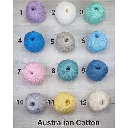 Vintage Pattern - Australian 8 ply Cotton Baby Blanket - Jacaranda Country Crafts