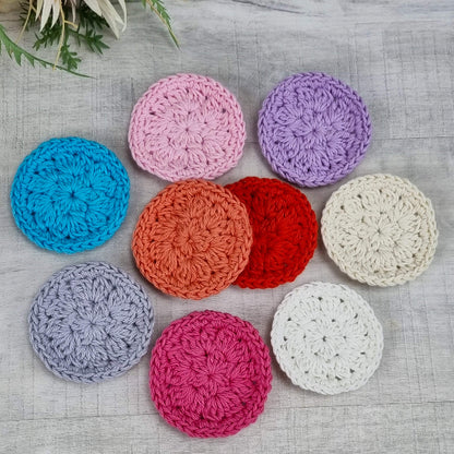 Eco-Friendly Crochet Facial Scrub, Make-Up Remover Pads, Reusable Face Scrubs Pk 2