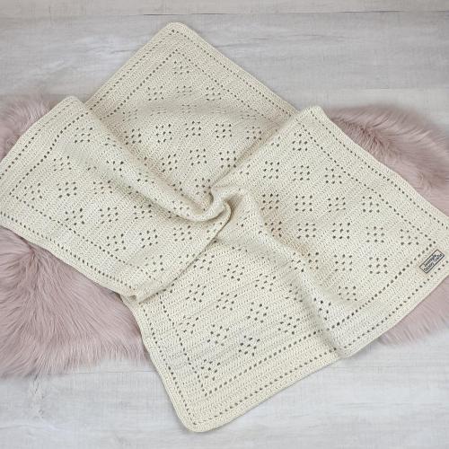 Little Hearts Baby Blanket Alpaca Wool - Jacaranda Country Crafts