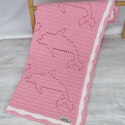 Dolphin Love Baby Blanket Australian Cotton - Jacaranda Country Crafts