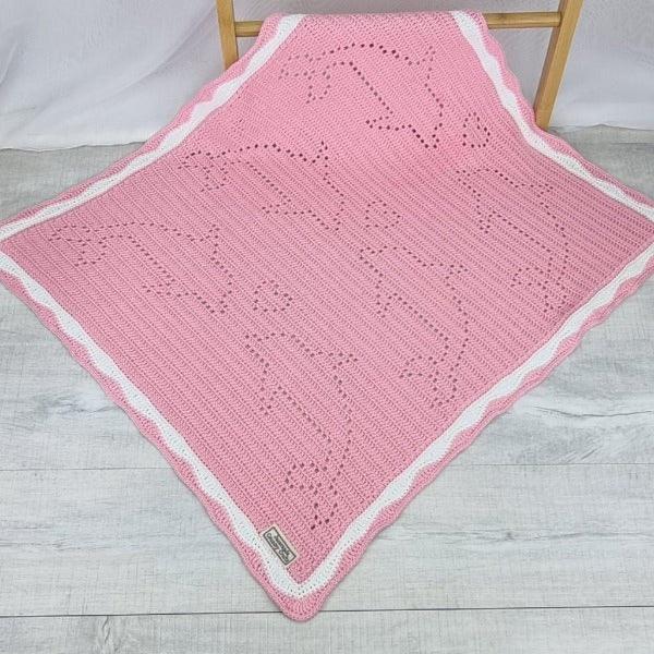 Dolphin Love Baby Blanket Australian Cotton - Jacaranda Country Crafts