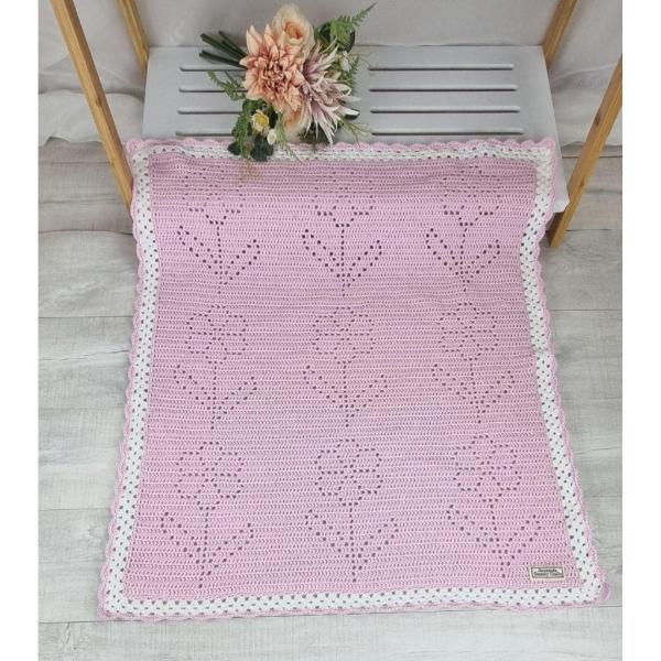 "Field of Flowers" Acrylic Baby Blanket - In Stock - Jacaranda Country Crafts