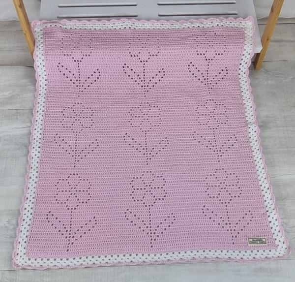 "Field of Flowers" Acrylic Baby Blanket - In Stock - Jacaranda Country Crafts